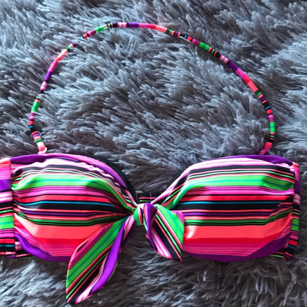 Multicolor strapless VS bikini top